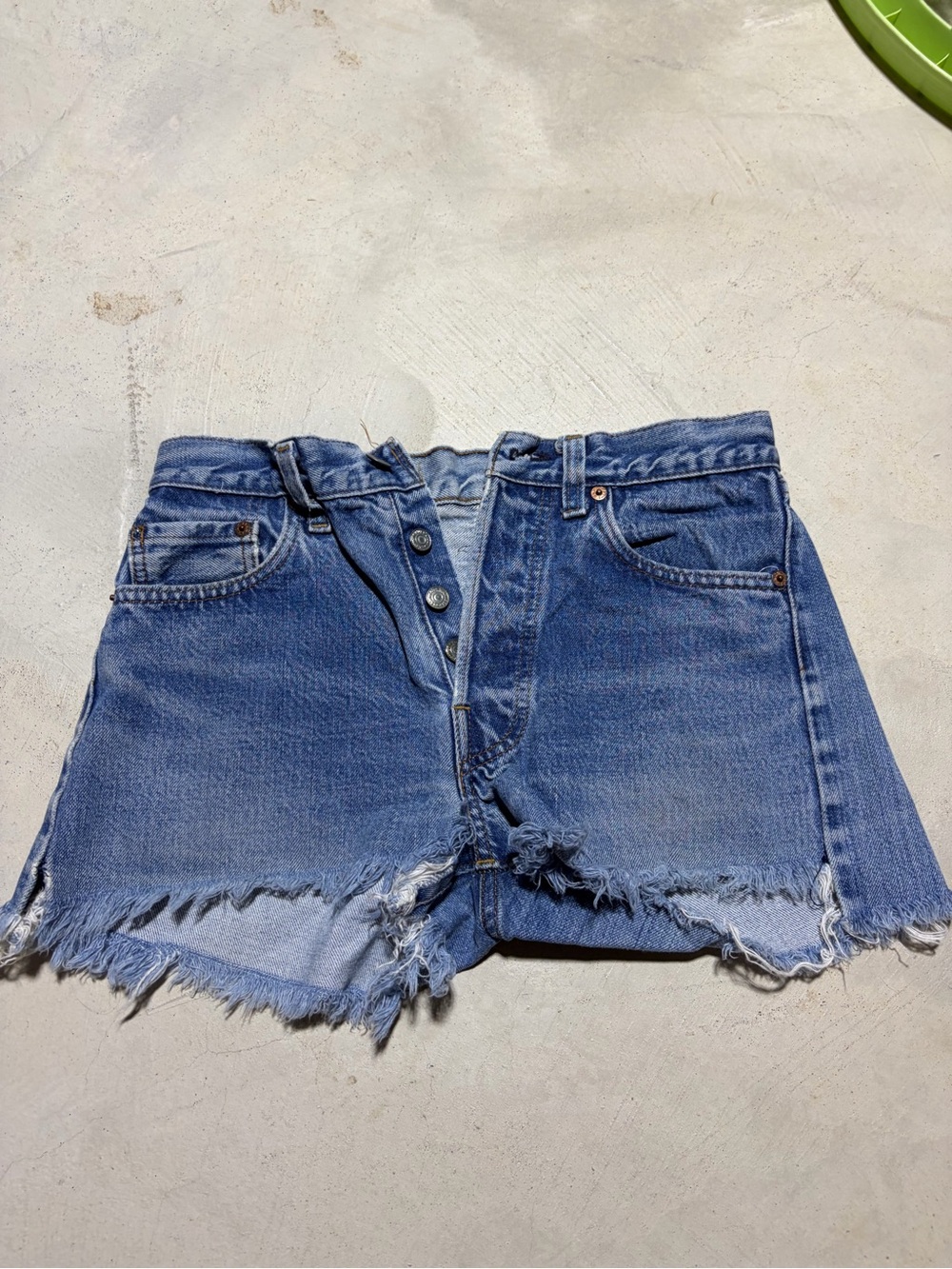Levi’s Blue Denim Frayed Hem Women's Shorts